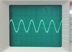 Figure 3: Sine wave on an oscilloscope