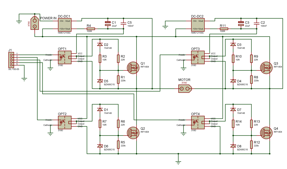H-bridge schematic.